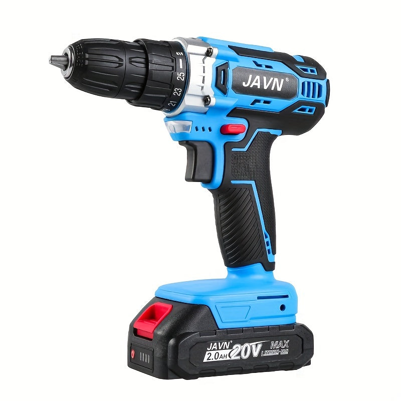 20V Cordless Drill and Electric Screwdriver Set with Lithium-Ion Battery and Ergonomic Grip Blue Black