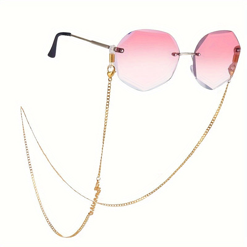 Персонализированная цепочка для очков для женщин с индивидуальным именем, держатель для очков из нержавеющей стали, праздничный модный аксессуар с табличкой с именем