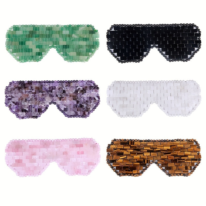 Natural Stone Eye Mask Rose Quartz Amethyst Obsidian Green Aventurine Yellow Tiger Eye Relaxation Sleep Mask