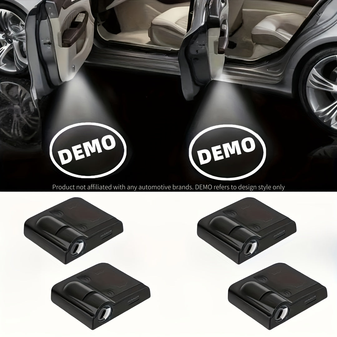 Car Door Welcome Lights with Logo Projection and Reflective Stickers Universal
