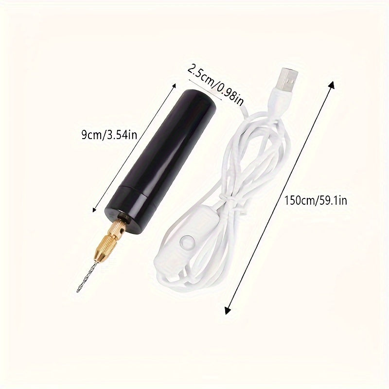 USB Mini Drill Lightweight Handheld Tool for Cutting Grinding Engraving Polishing