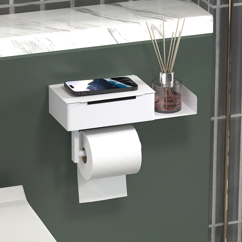 Stainless Steel Wall-Mounted Tissue Holder No Drilling Needed for Home and Restaurant