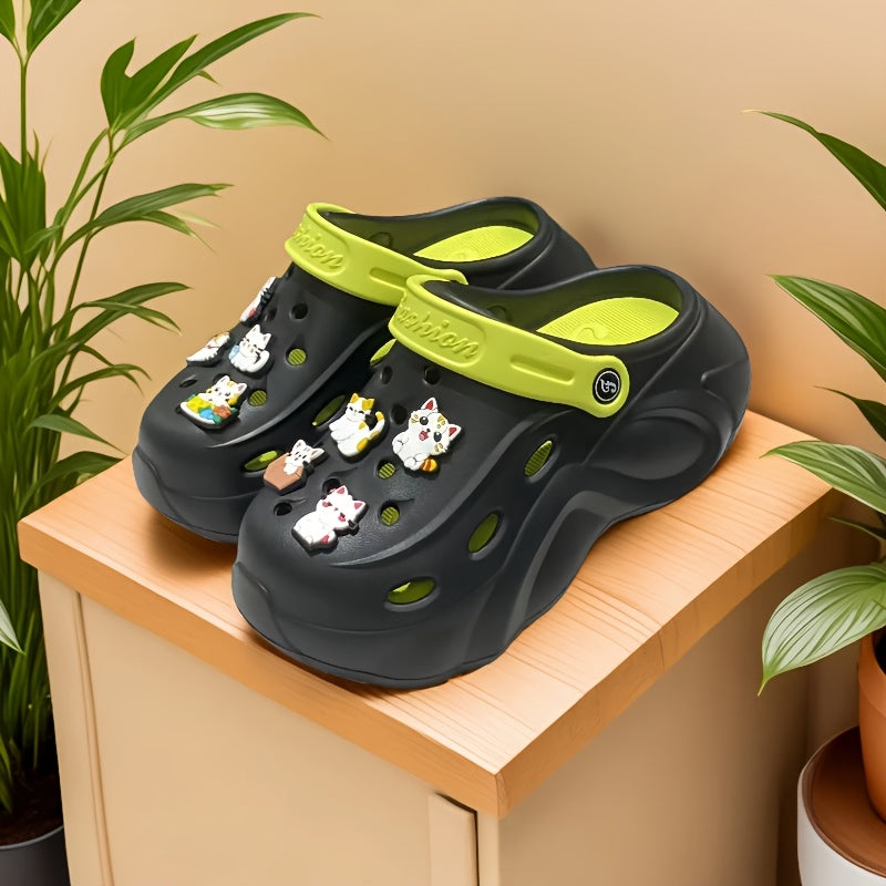 Women's Summer Hollow Shoes Lightweight EVA Thick Sole Garden Beach Shoes