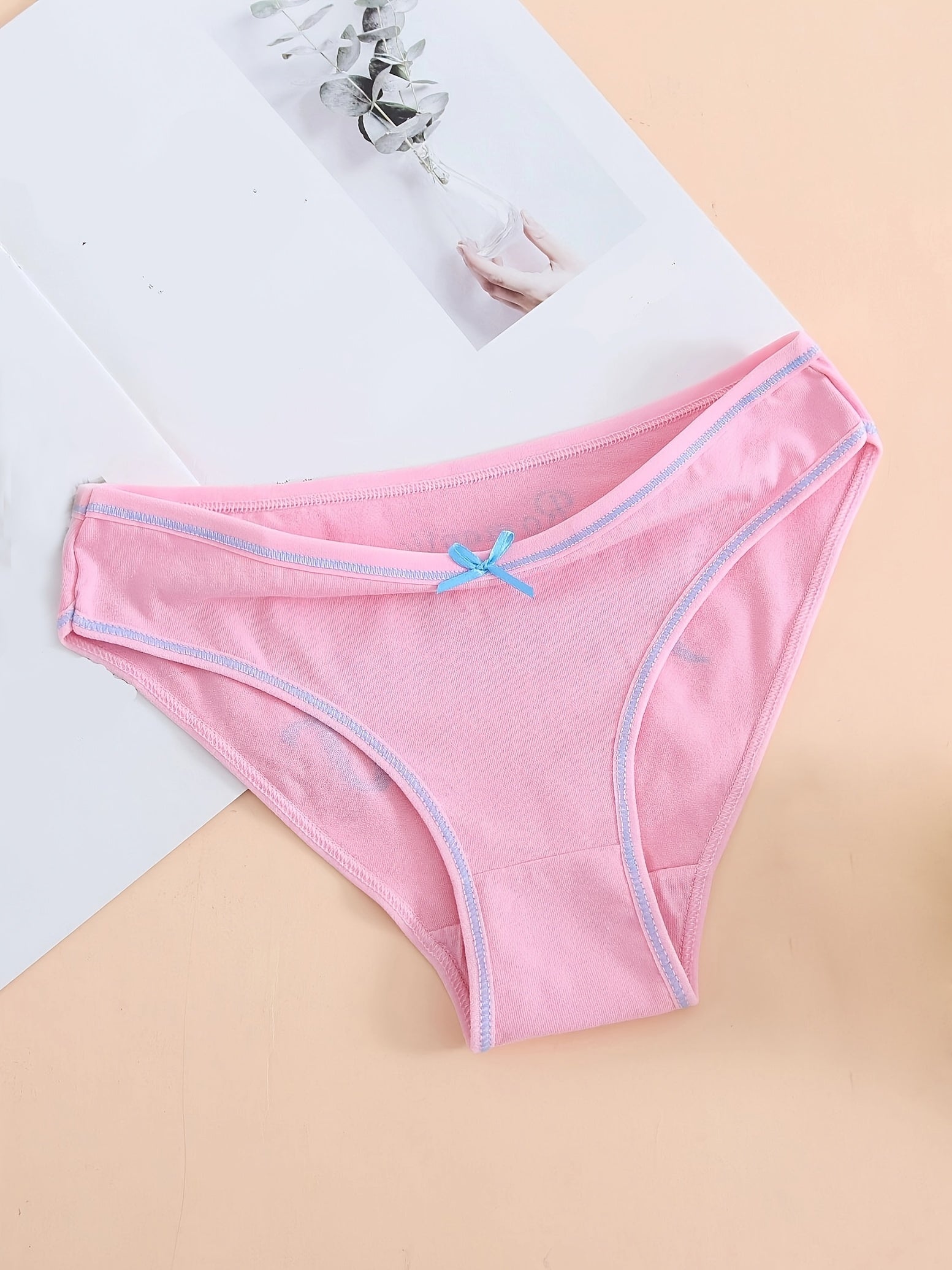 Women's Cotton Briefs 7 Pack Multicolor Alphabet Pattern Comfortable Underwear