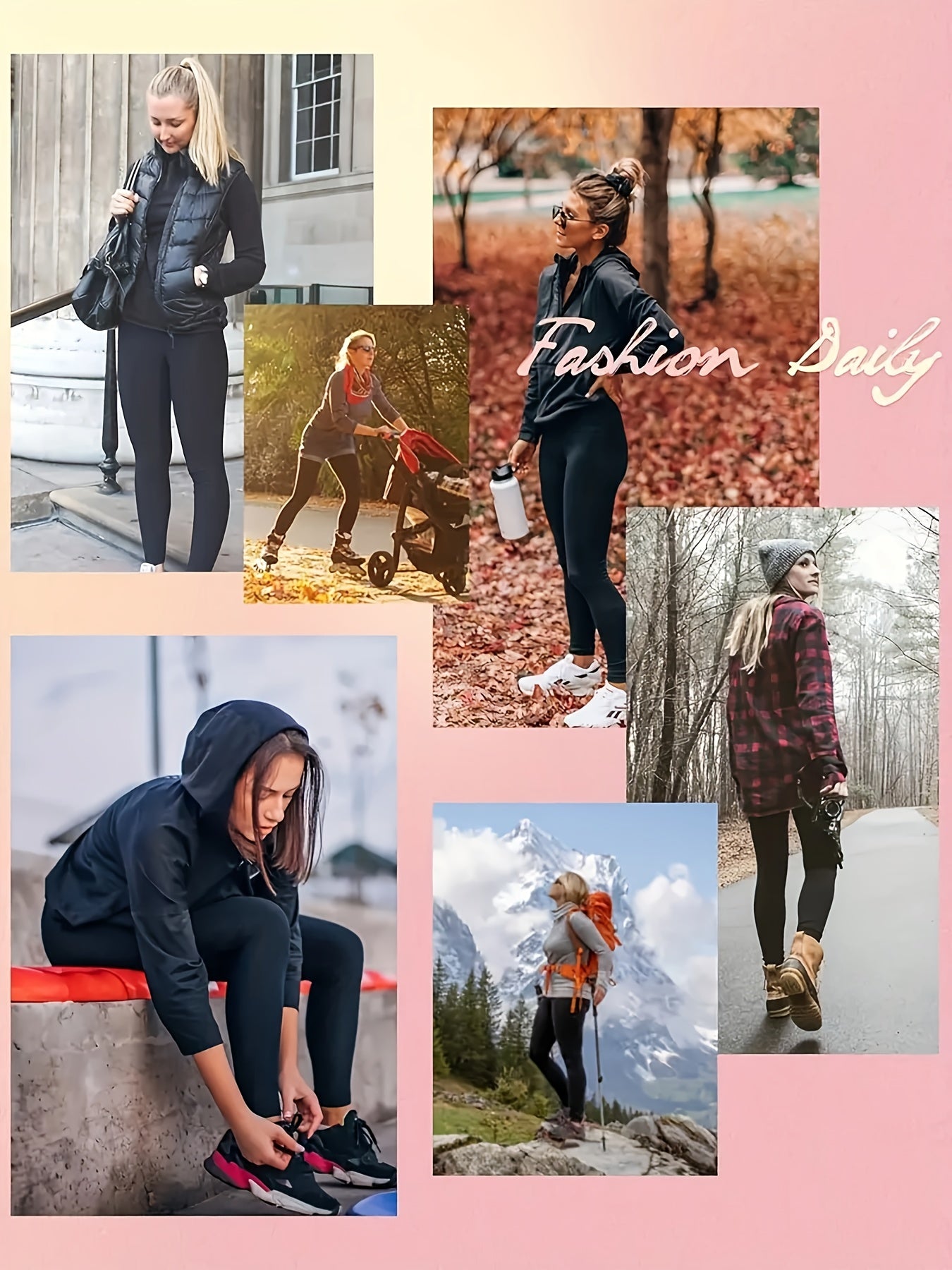 Women's Solid Color Yoga Leggings with Pocket Medium Support Polyester Knit Fabric