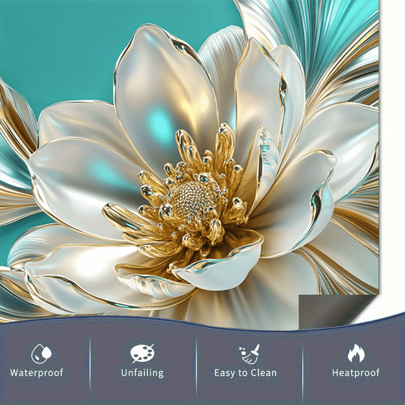 Магнит для посудомоечной машины с жемчужным и золотым тиснением в виде цветка, 2D роскошный дизайн, магнитная масляная панель, современный декор кухни