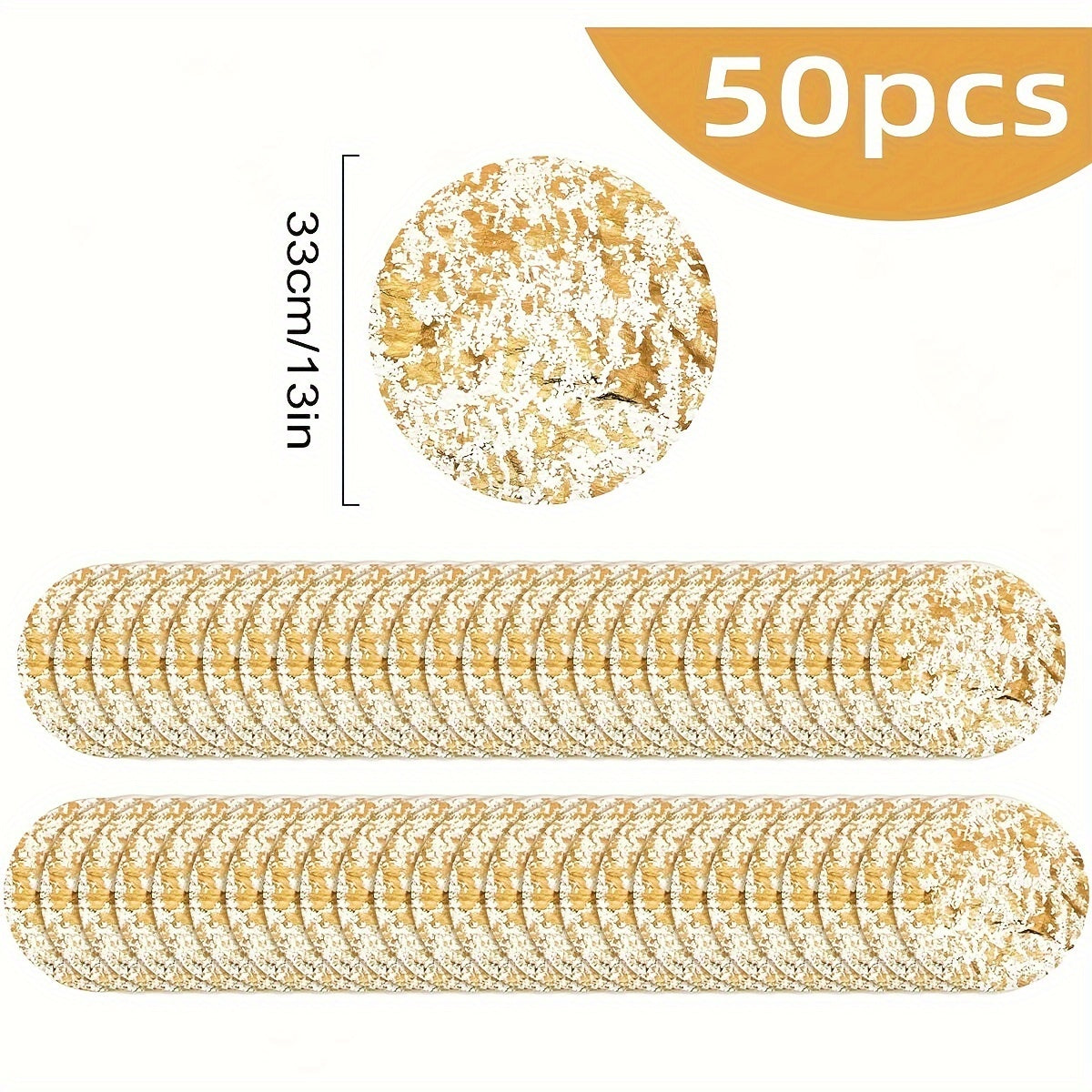 Gold Foil Mesh Round Placemats 33cm for Dining Weddings Parties Home Decor