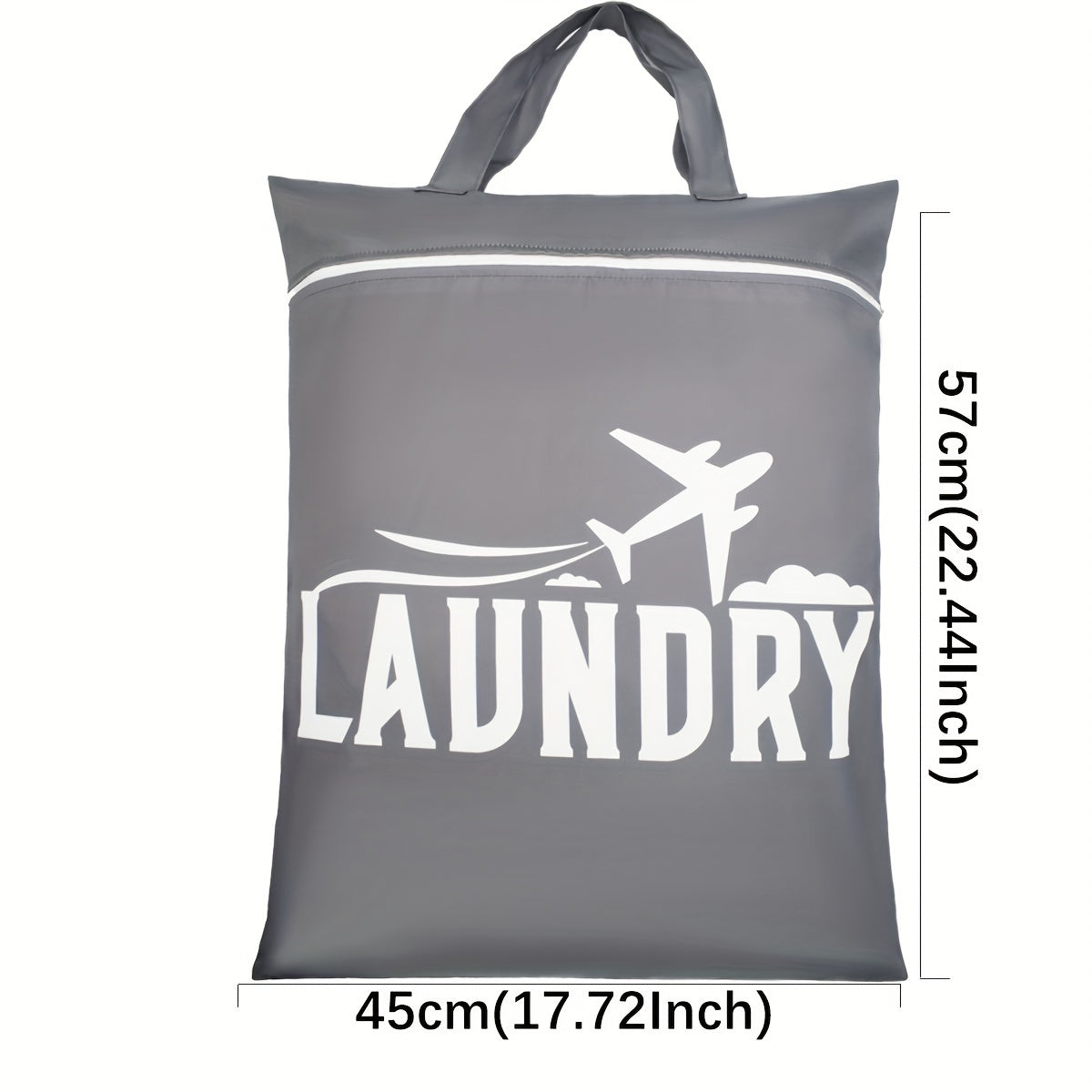 Set of 2 Polyester Laundry Bags for Travel Wet and Dry Clothes with Handles and Zipper