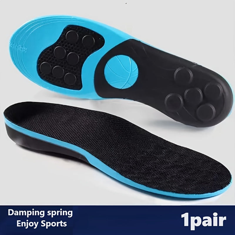 Unisex Sports Insoles Shock-Absorbing Arch Support Blue Black For Running