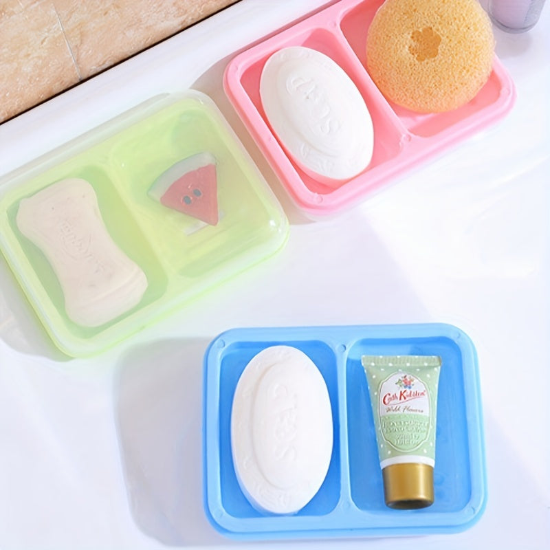 Dispensador de jabón de doble rejilla con tapa para accesorios de baño