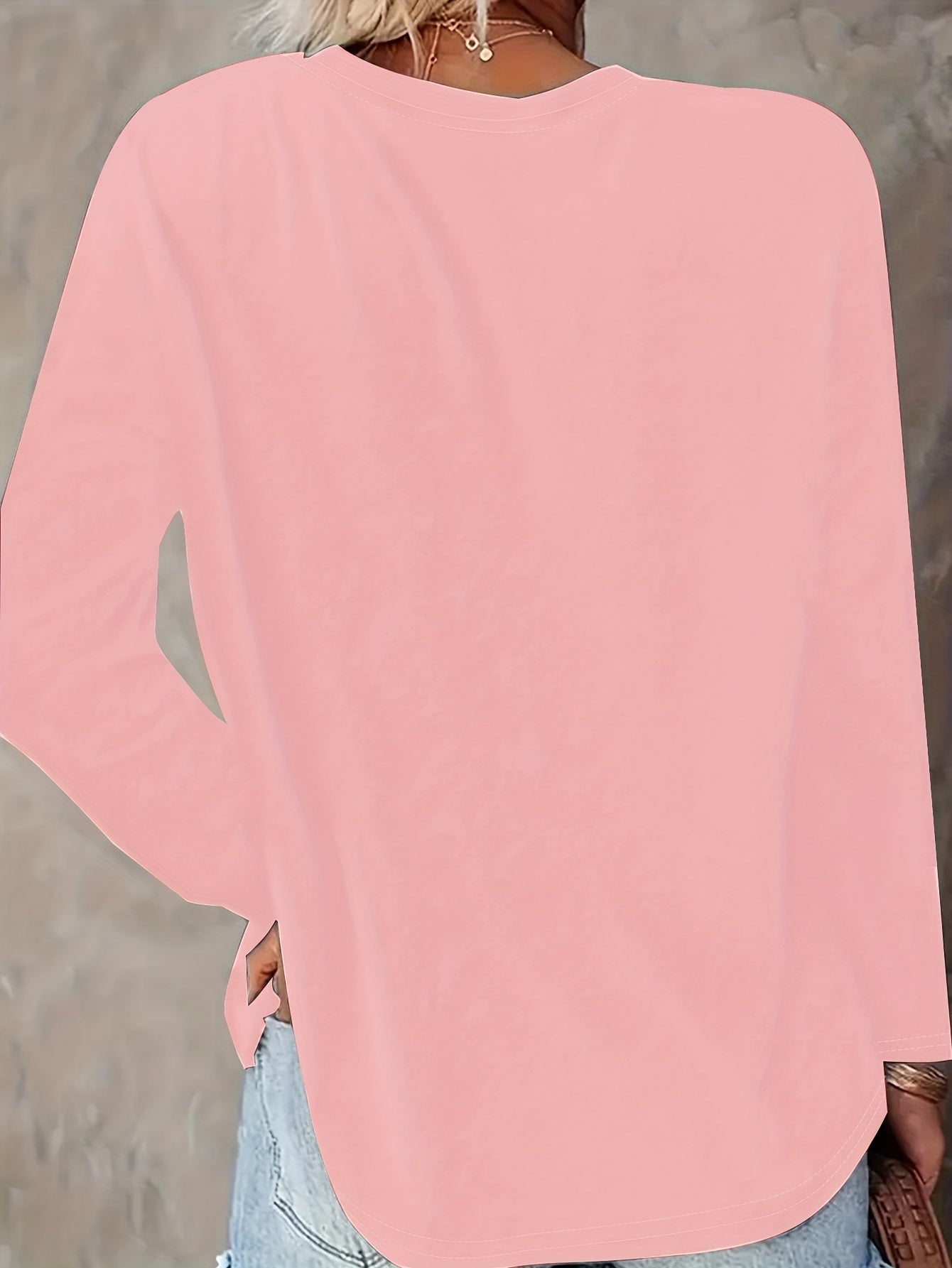 Women's Plus Size Long Sleeve T-Shirts Pack Solid Color Casual Basic Shirts