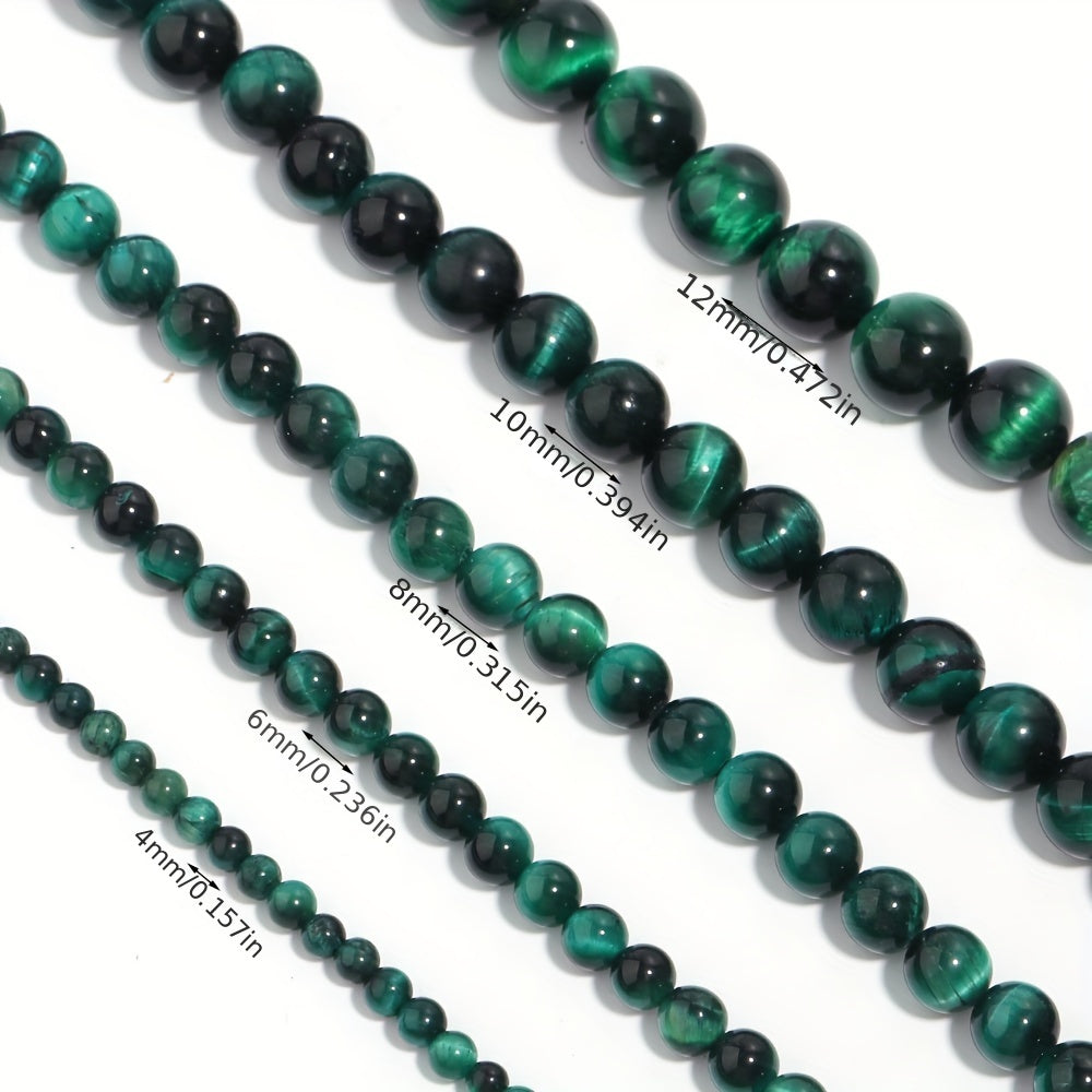 Green Tiger's Eye Beads 4-12mm Natural Stone for Jewelry Making 1 Strand