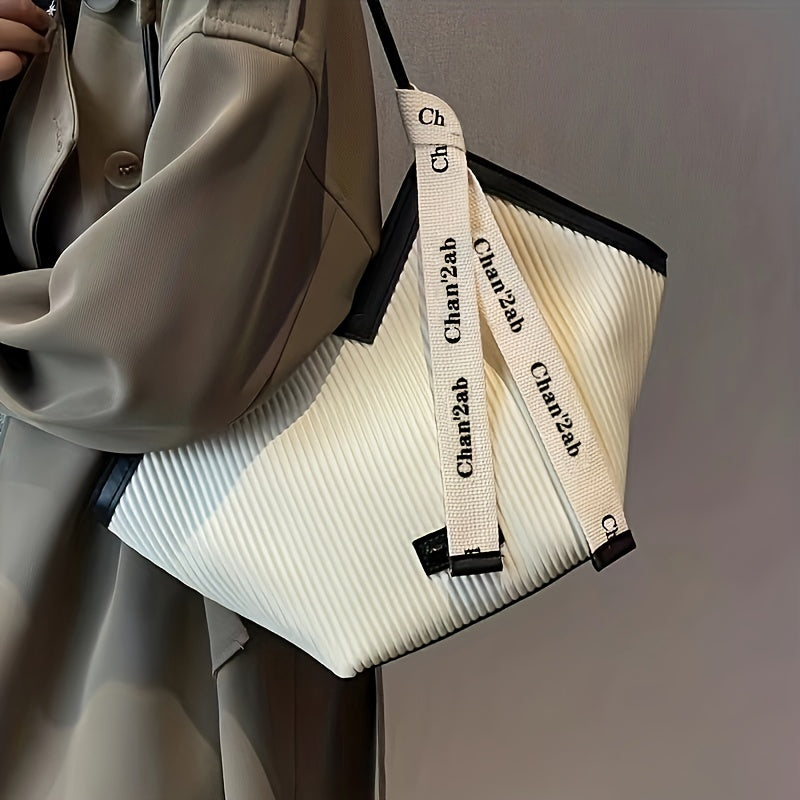 Faux Leather Tote Bag for Work Large Capacity Trendy Design