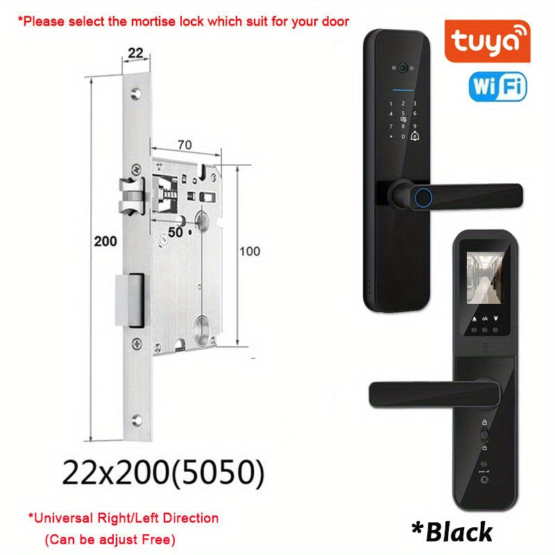 Biometrik kamera, barmoq izlari, aqlli karta, parol va kalit bilan ochiladigan aqlli eshik qulfi.