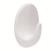 Gancho de pared ovalado de plástico blanco autoadhesivo y sin perforación para almacenamiento