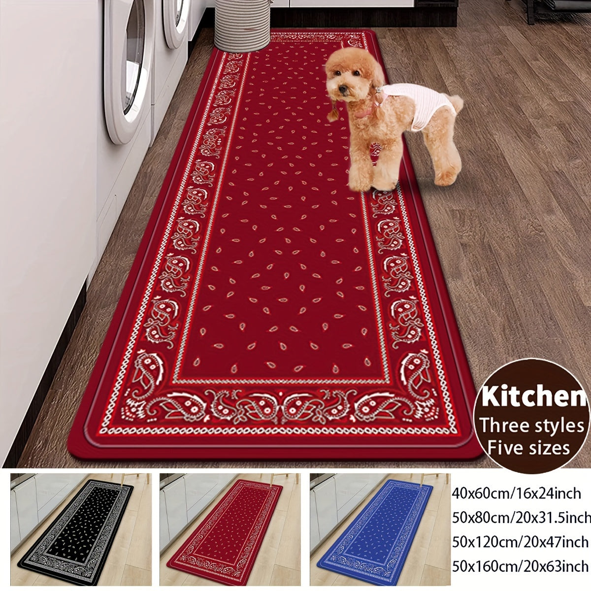 Waterproof Non-Slip Indoor Door Runner Rug for Kitchen and Home Use
