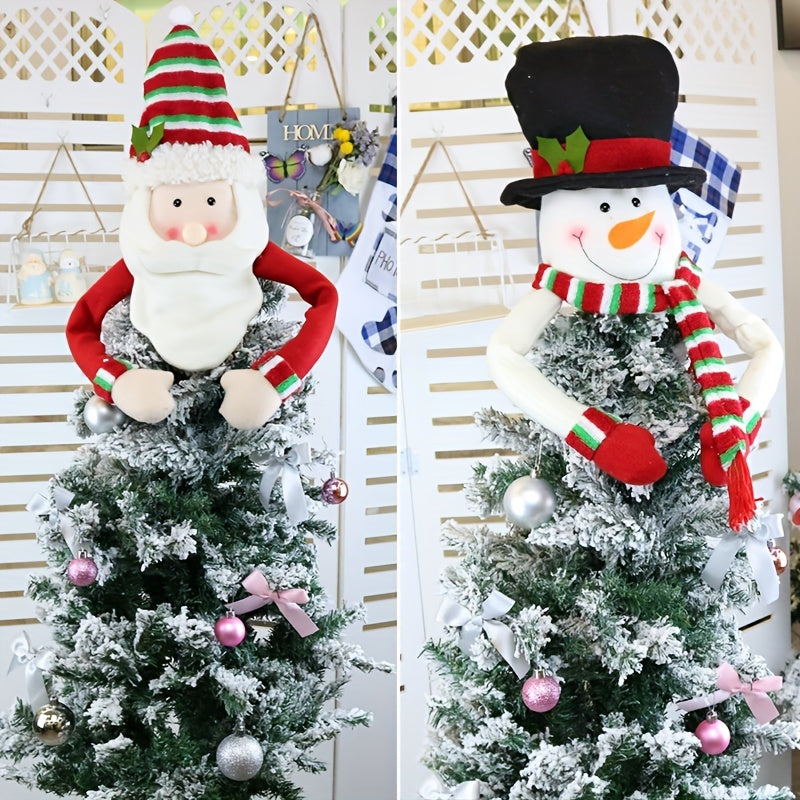 Christmas Decorations Snowman Star Tree Topper Felt Hat Pendant