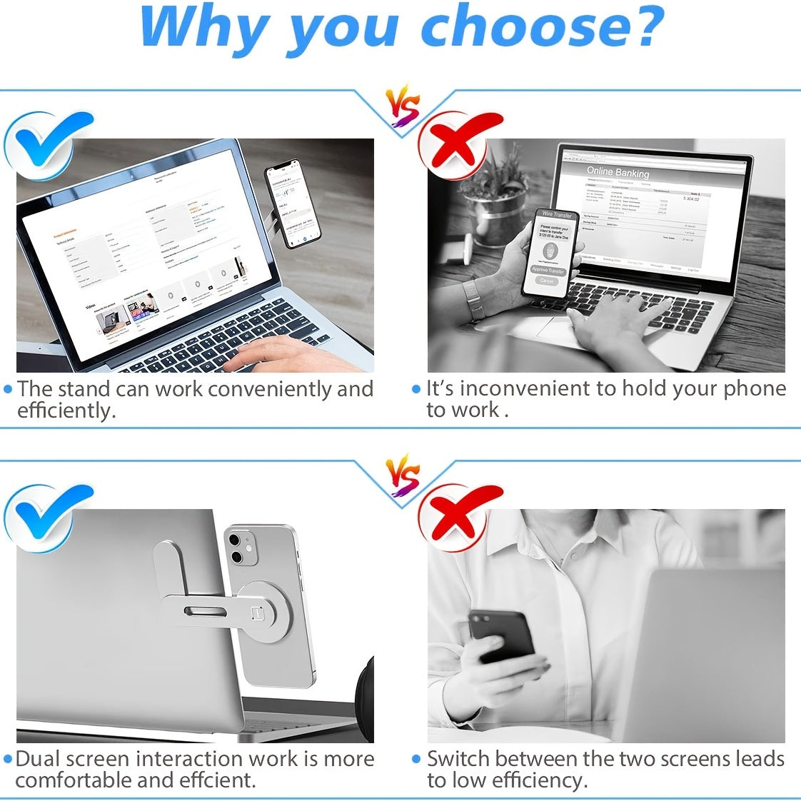 Magnetic Phone Holder for Laptop Adjustable MagSafe Mount for iPhone 12 13 14 Series