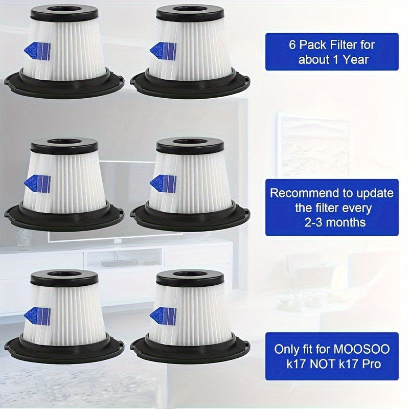 Replacement HEPA Filters and Screens for Cordless Vacuum Cleaner 6 Pack