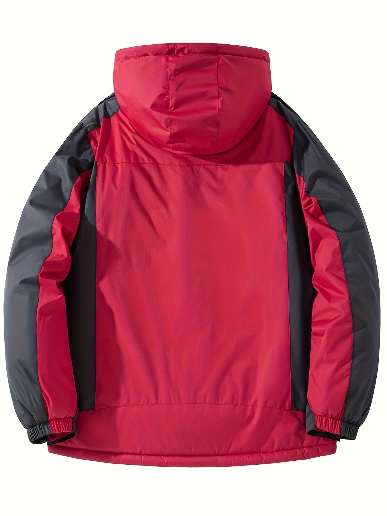 Men's Winter Fleece-Lined Hooded Windproof Jacket for Outdoor Sports