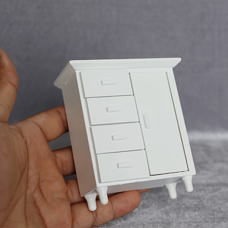Tiny Wooden Bedside Table with Drawers for Dollhouses and Desktops