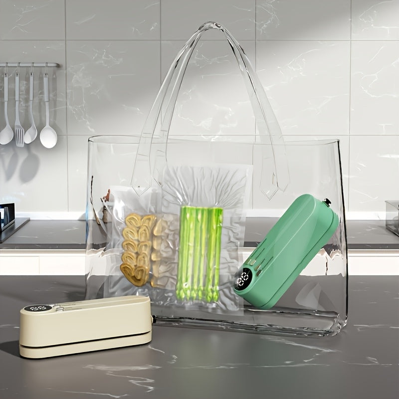 Wireless Portable Vacuum Sealer USB Rechargeable Lithium Battery External Suction Inflation Snack Bag Sealing