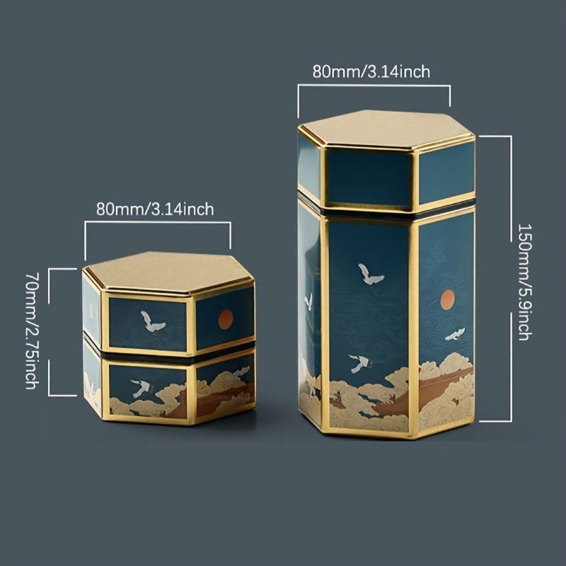 Шестиугольный контейнер для чая, безопасный для хранения продуктов, для кухни и столовой