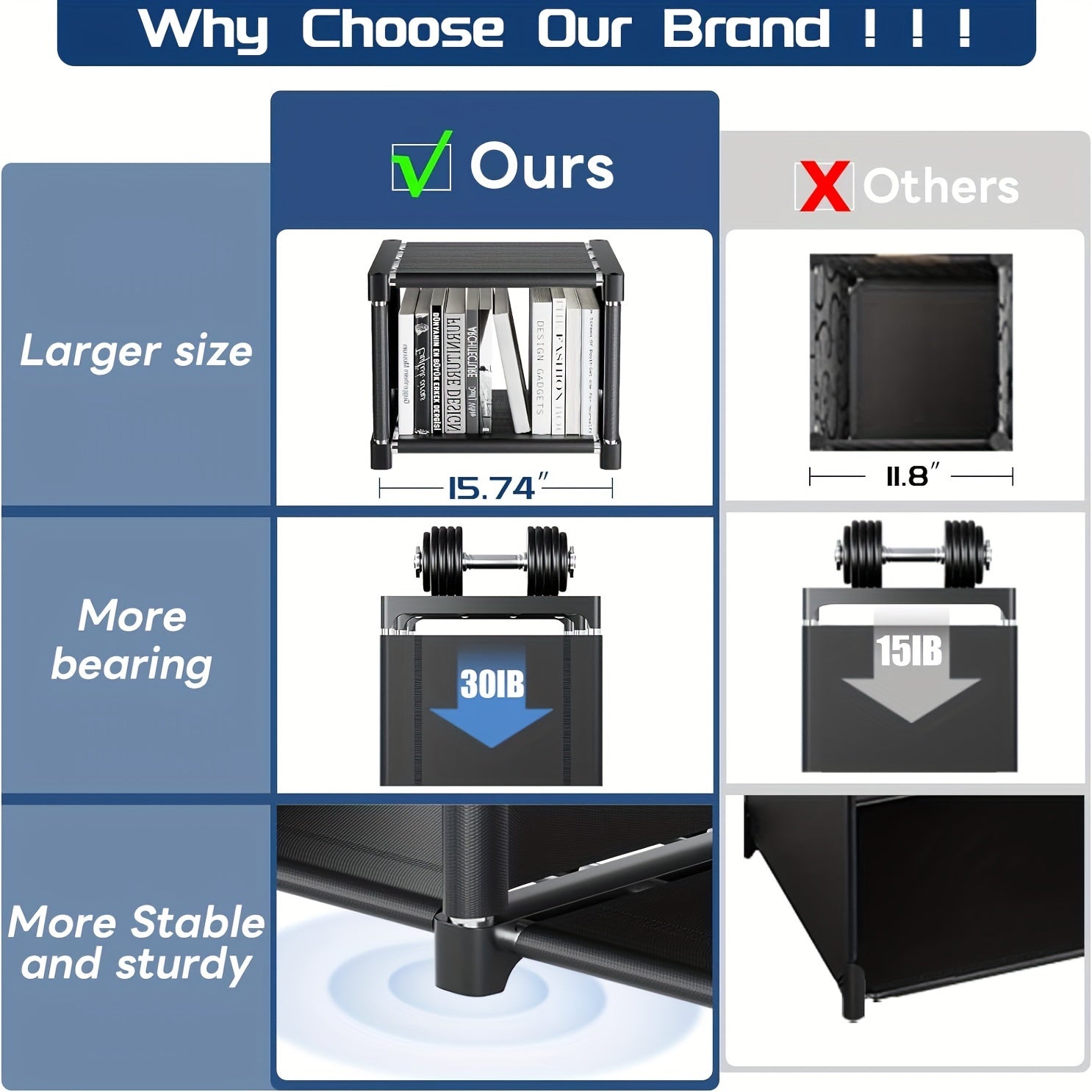 Estantería de metal con 18 cajas de almacenamiento grandes para dormitorio, sala de estar, oficina