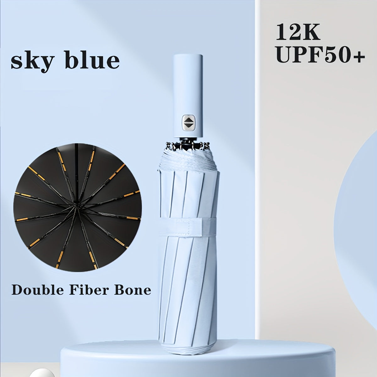 Large Double-Ribbed Automatic Sunshade Umbrella Oversized Wind-Resistant for Two People