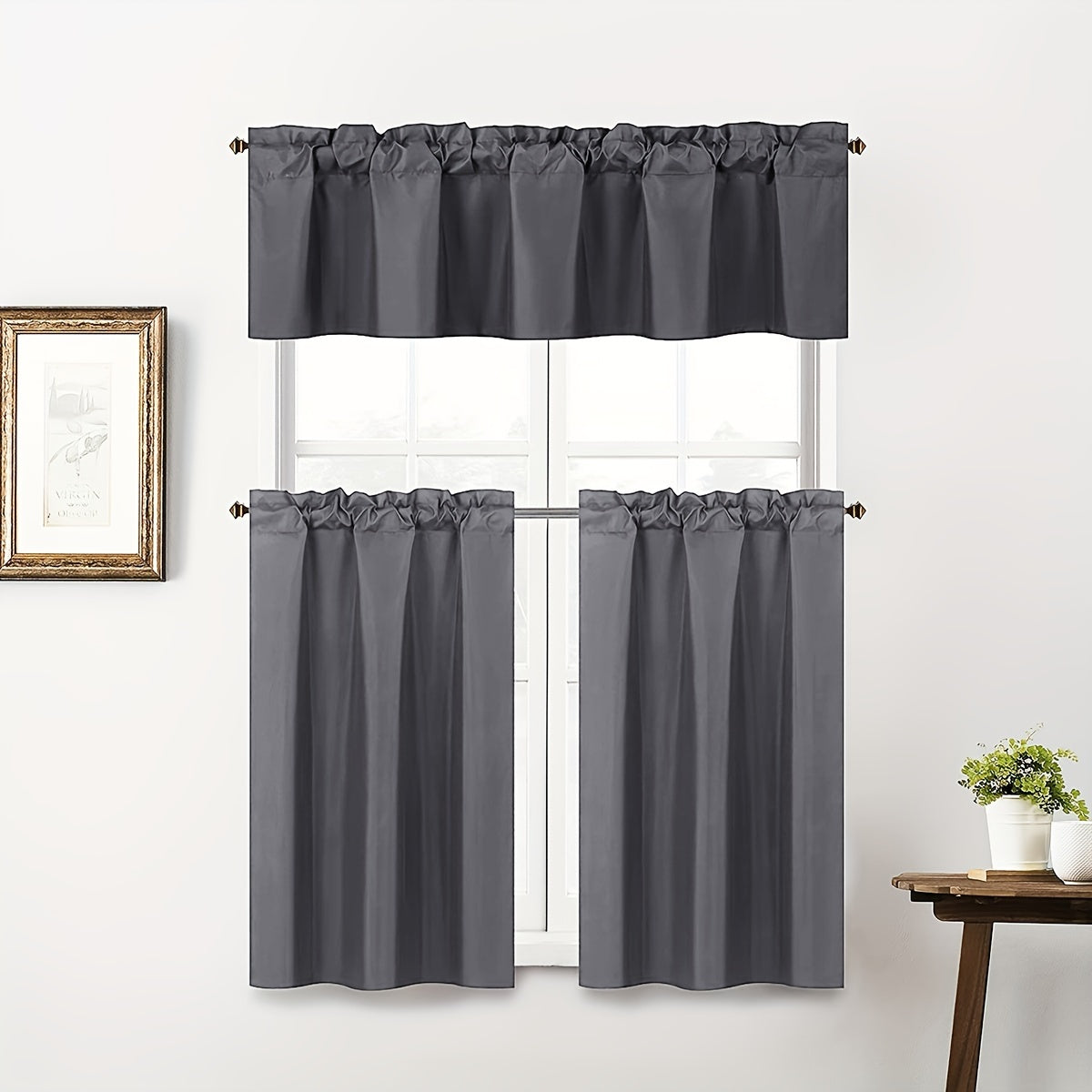 Blackout Curtain Panels for Bedroom and Living Room Black Short Rod Pocket Window Drapes