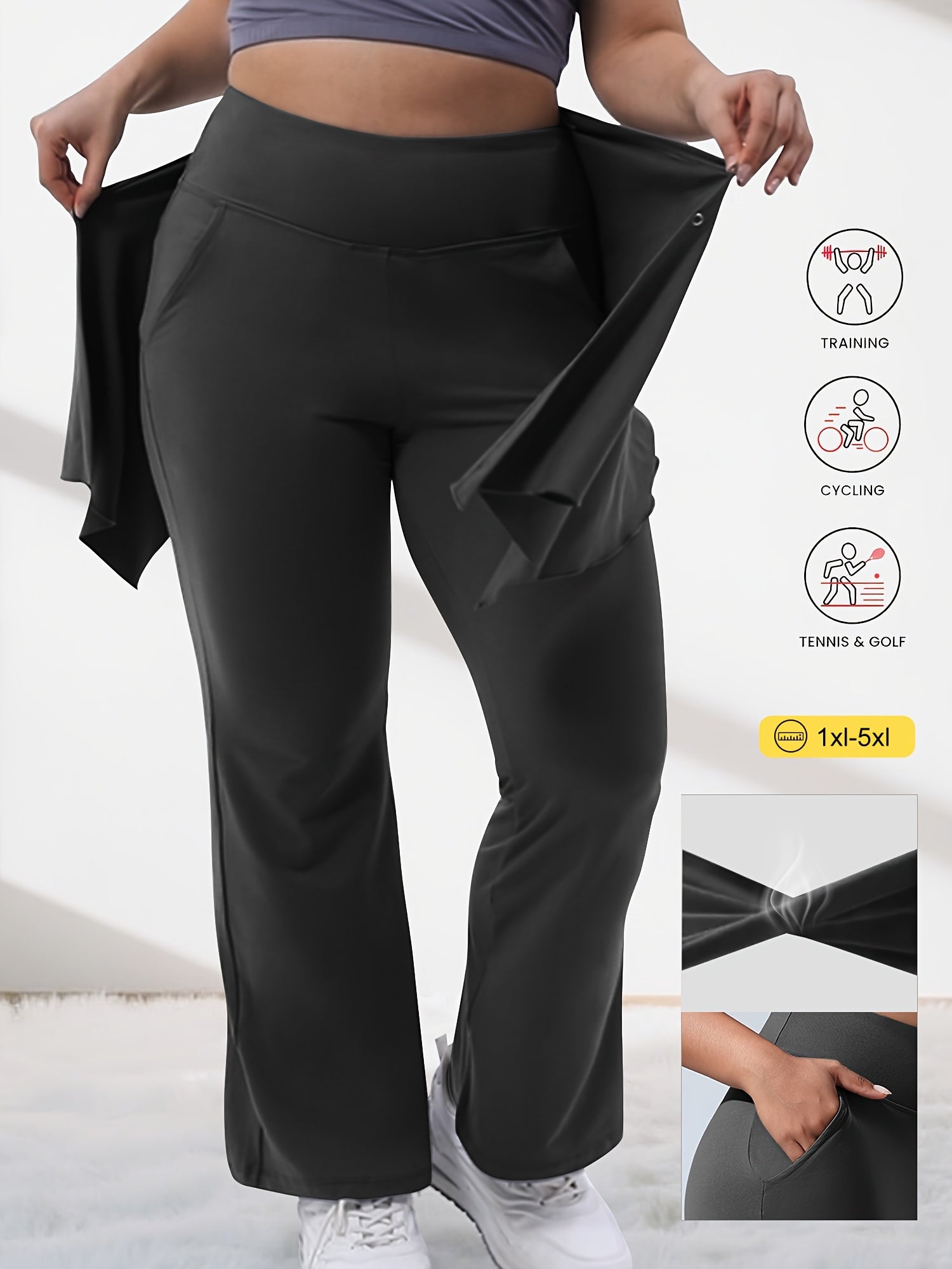 Women's 2-Piece Set Flare Pants and Irregular Skirt Spring Sports Yoga