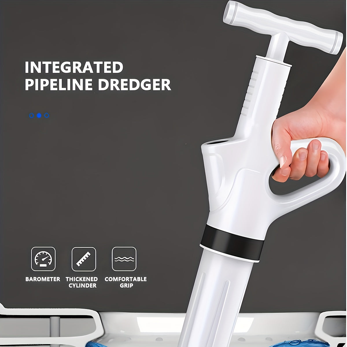 Пистолет-джет для прочистки пластиковых труб тяжелого типа, не требует электроэнергии, устраняет засоры в раковинах и напольных стоках в ванной