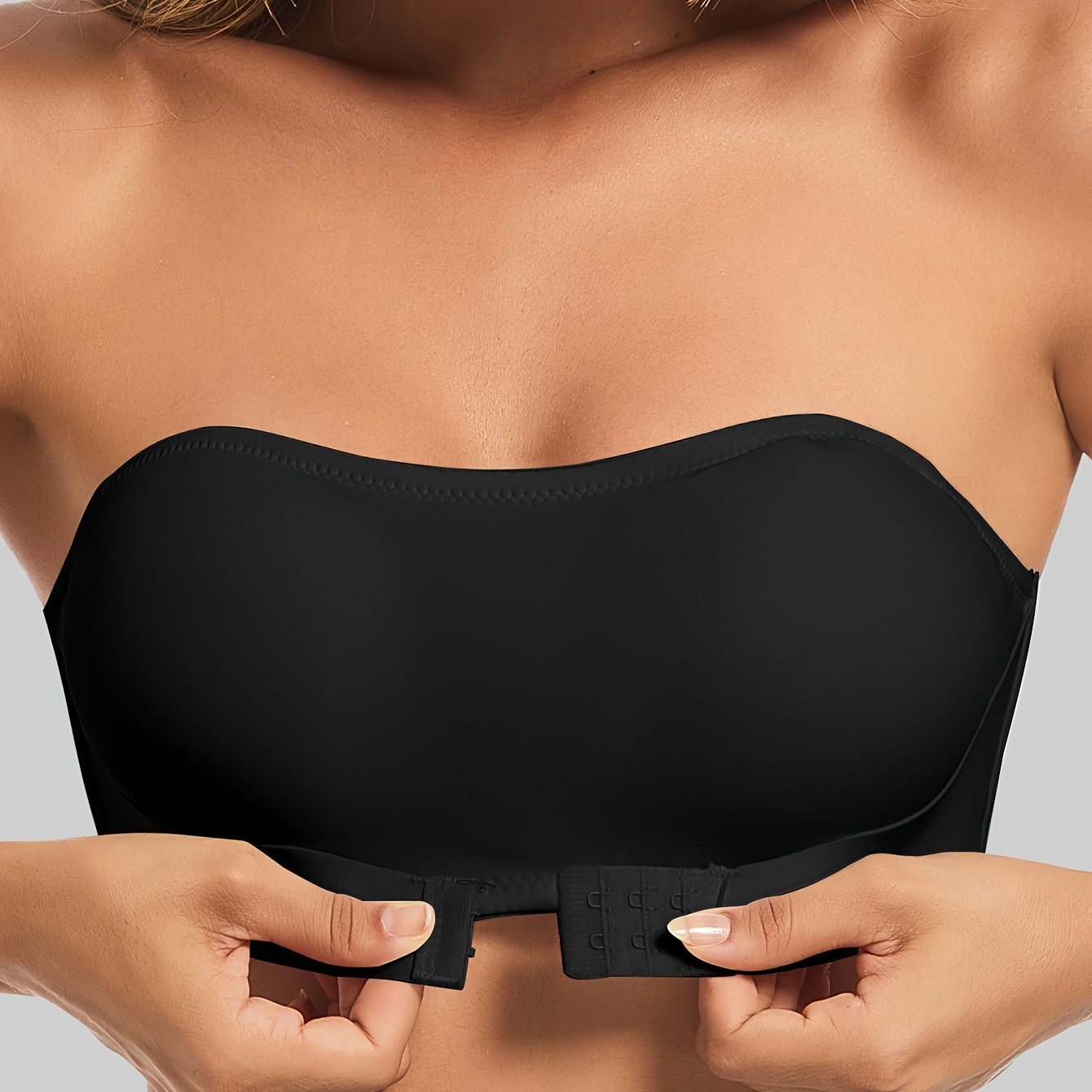 Teen Seamless Strapless Bandeau Bra with Removable Pads Wireless Support