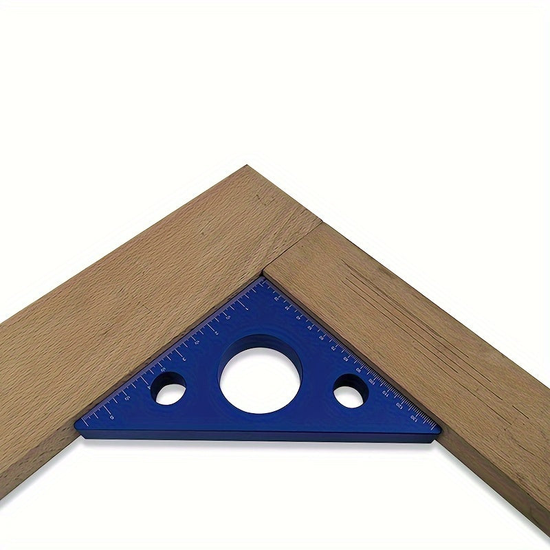 Aluminum Alloy Right Angle Ruler 45/90 Degree Woodworking Measuring Tool Blue