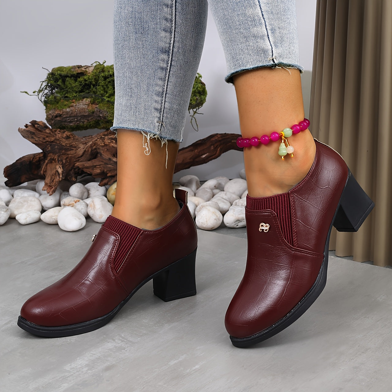 Women's High Heeled Shoes Fashionable Slimming Footwear Comfortable for Long Walks