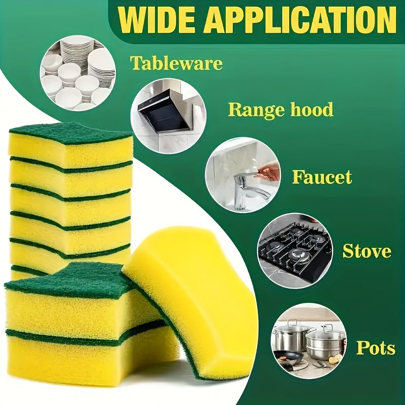 Paquete de 12/24 esponjas de limpieza para cocina con estuches de doble cara y almohadillas de fregado