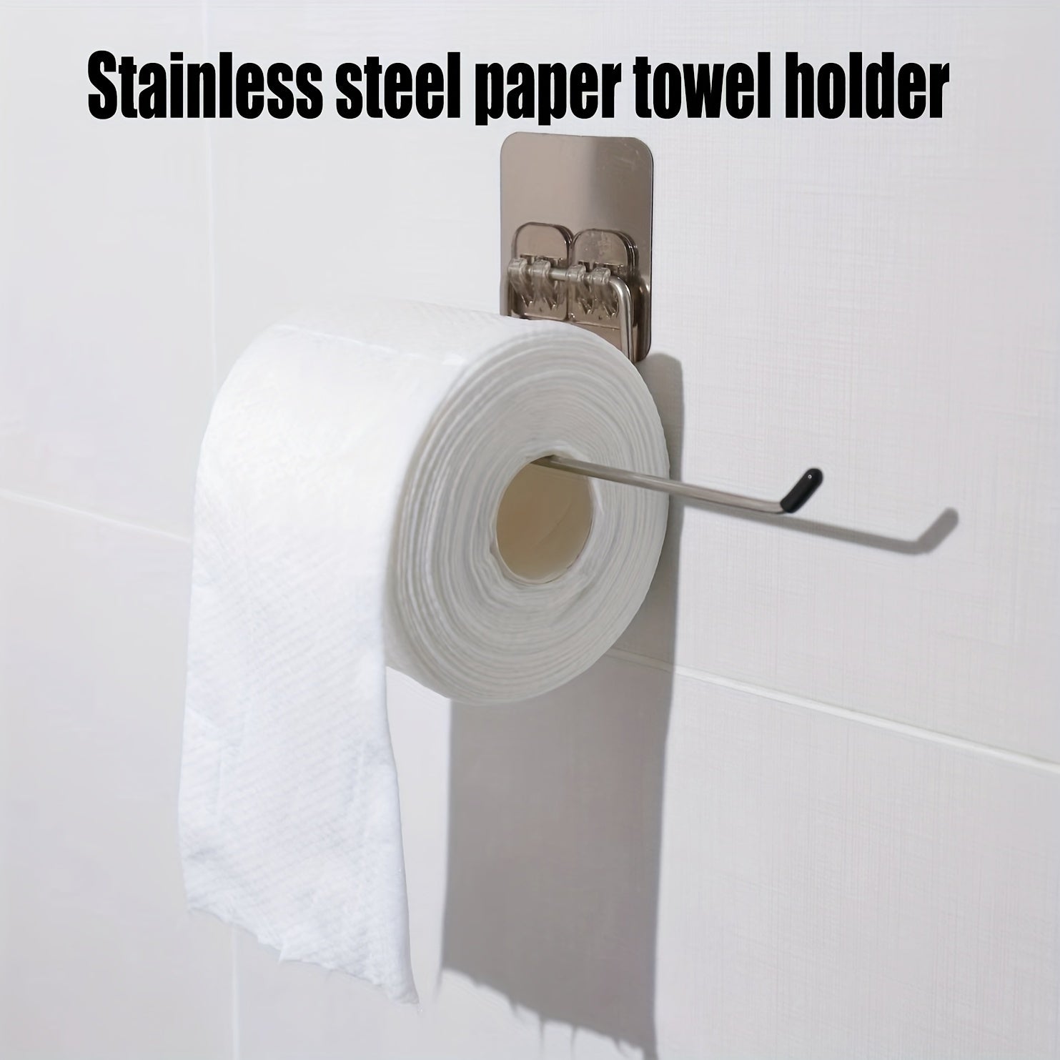 Ganchos para toallas de cocina de acero inoxidable, montaje en pared, acabado pulido, organizador de baño duradero