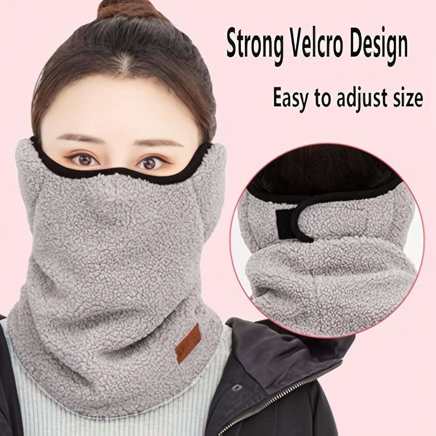 Women's Fleece Neck Gaiter Windproof Scarf Earflap Winter Warm Outdoor Cycling