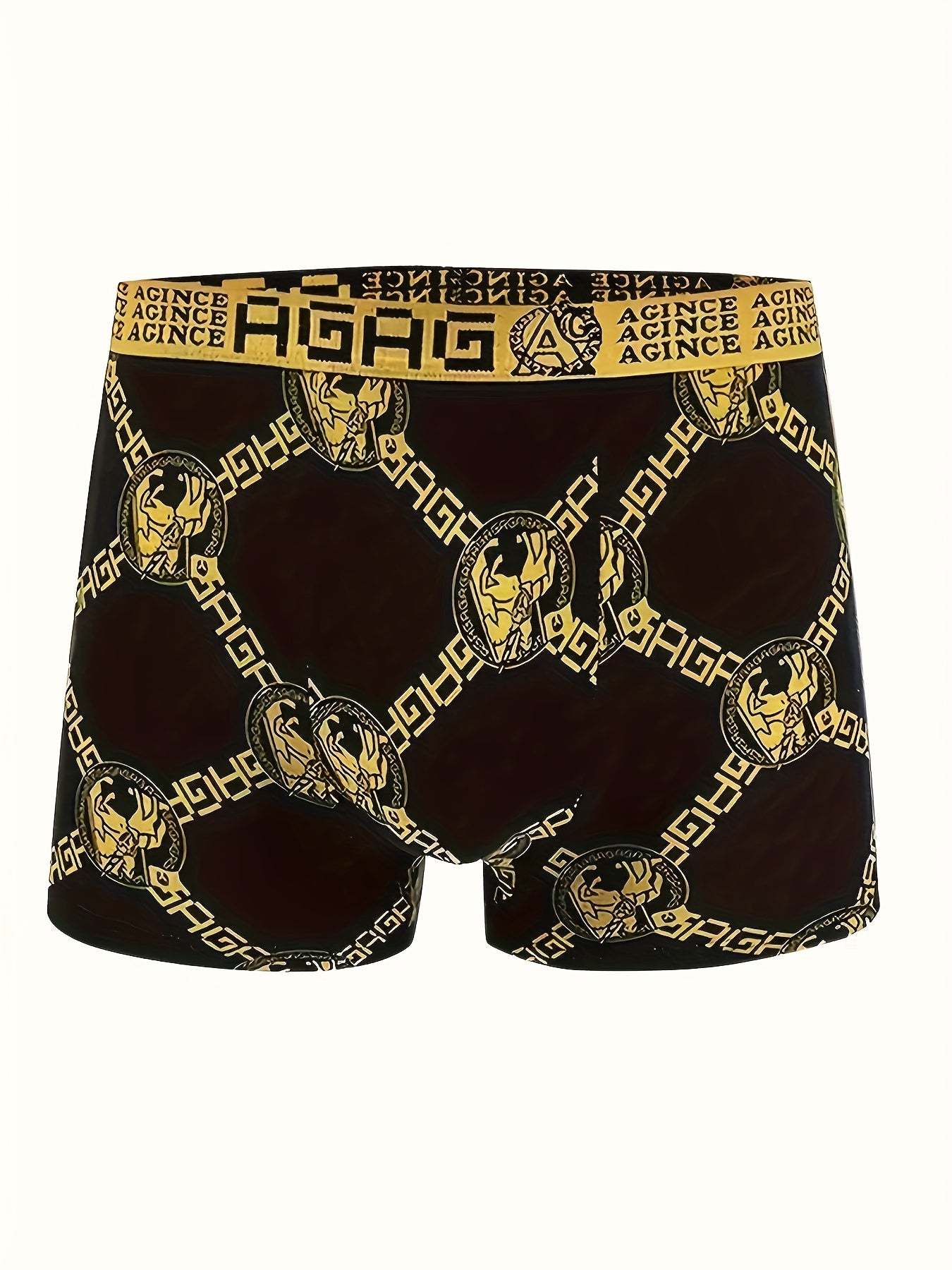 Men's Boxer Briefs Breathable Polyester Blend with Chain Skull Print Casual Underwear