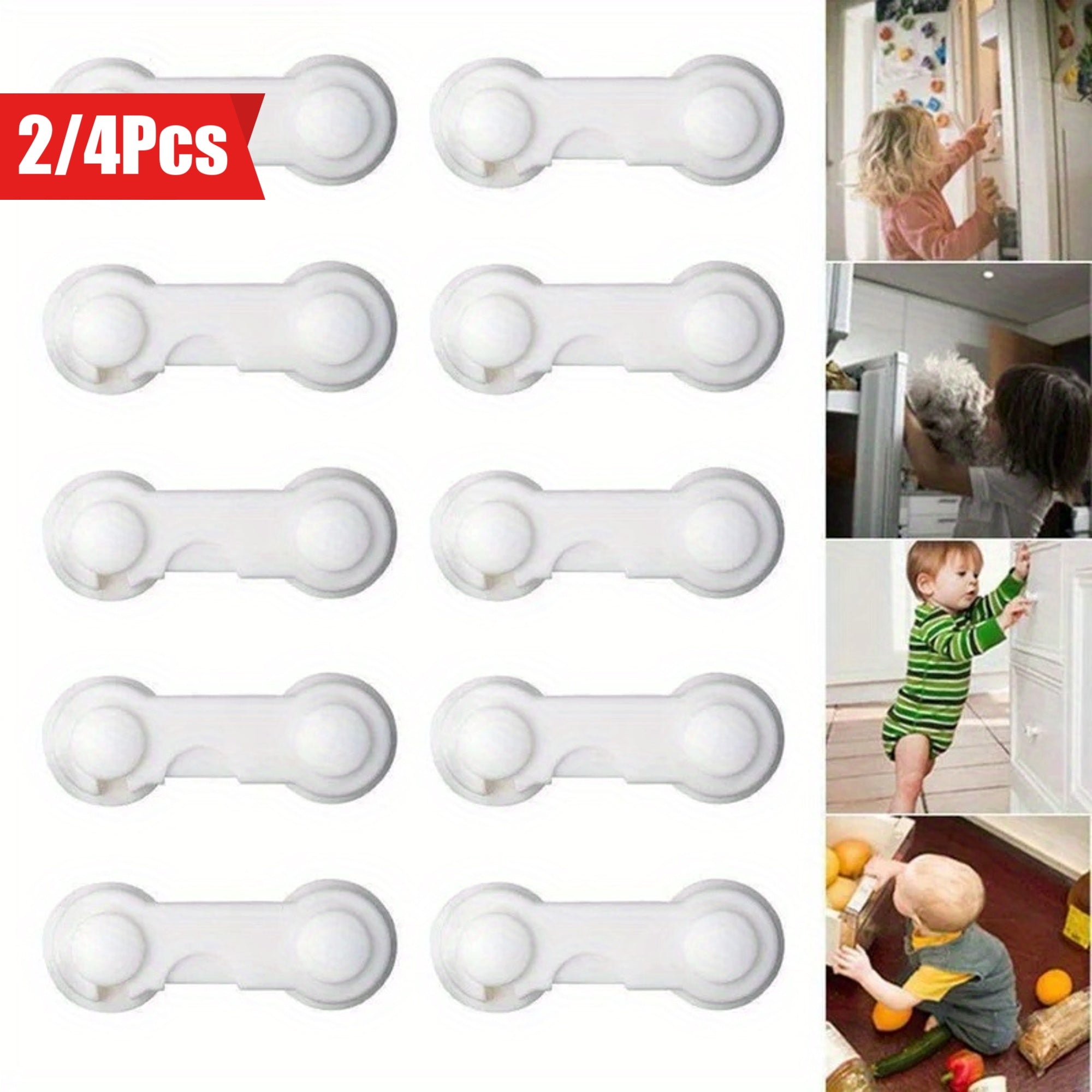 Child Safety Locks Set for Cabinets and Drawers, Multi-Functional, 2-4 Pieces