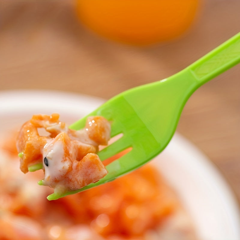 Set of 3 Colored Disposable Plastic Tableware Pieces for Weddings and Parties