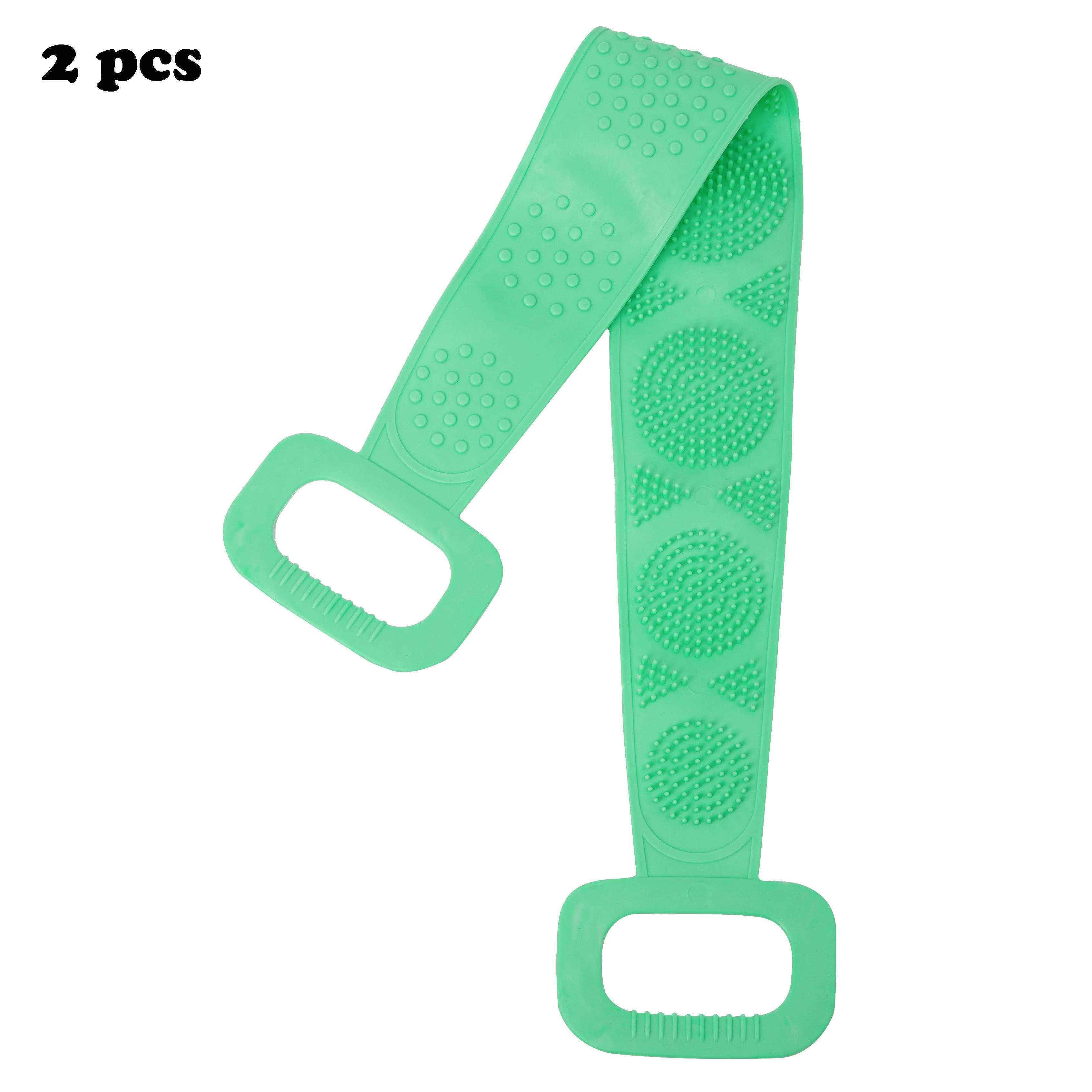 Cepillo de baño de silicona exfoliante con esponja para la ducha y mango largo