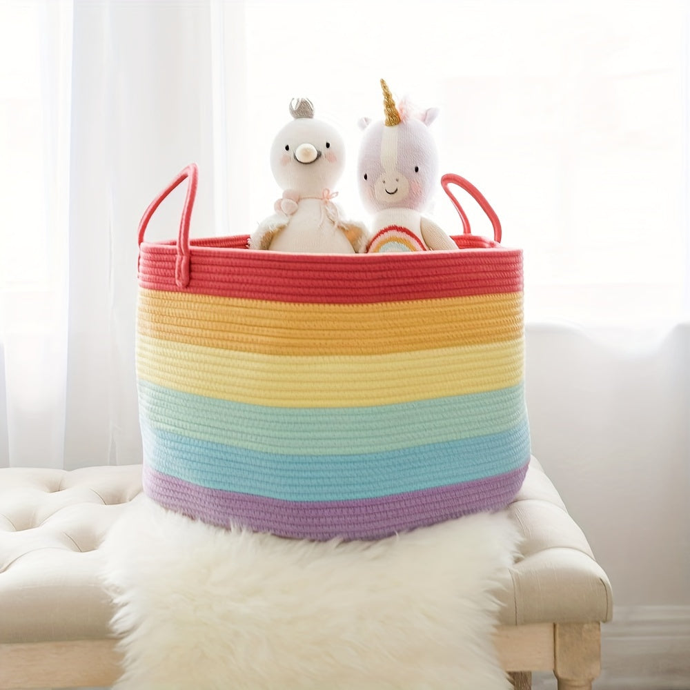 Large Capacity Rainbow Storage Basket for Holiday Gift Organizer