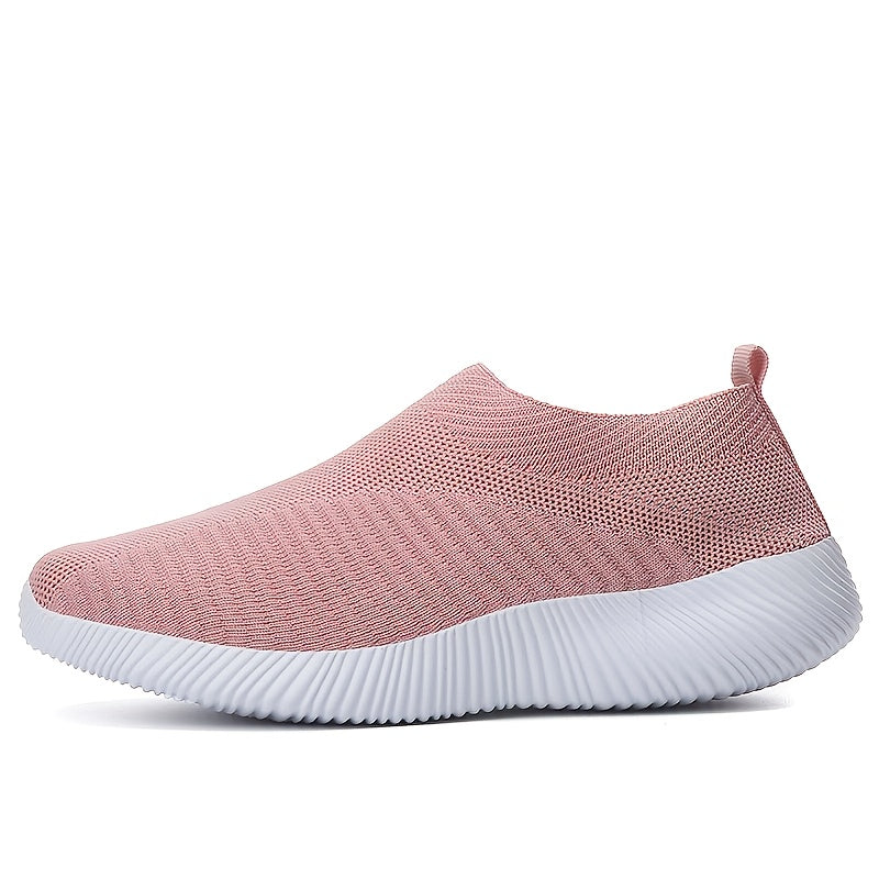 Zapatillas ligeras y transpirables para mujer, de punto negro, suela de EVA, casuales para viajar