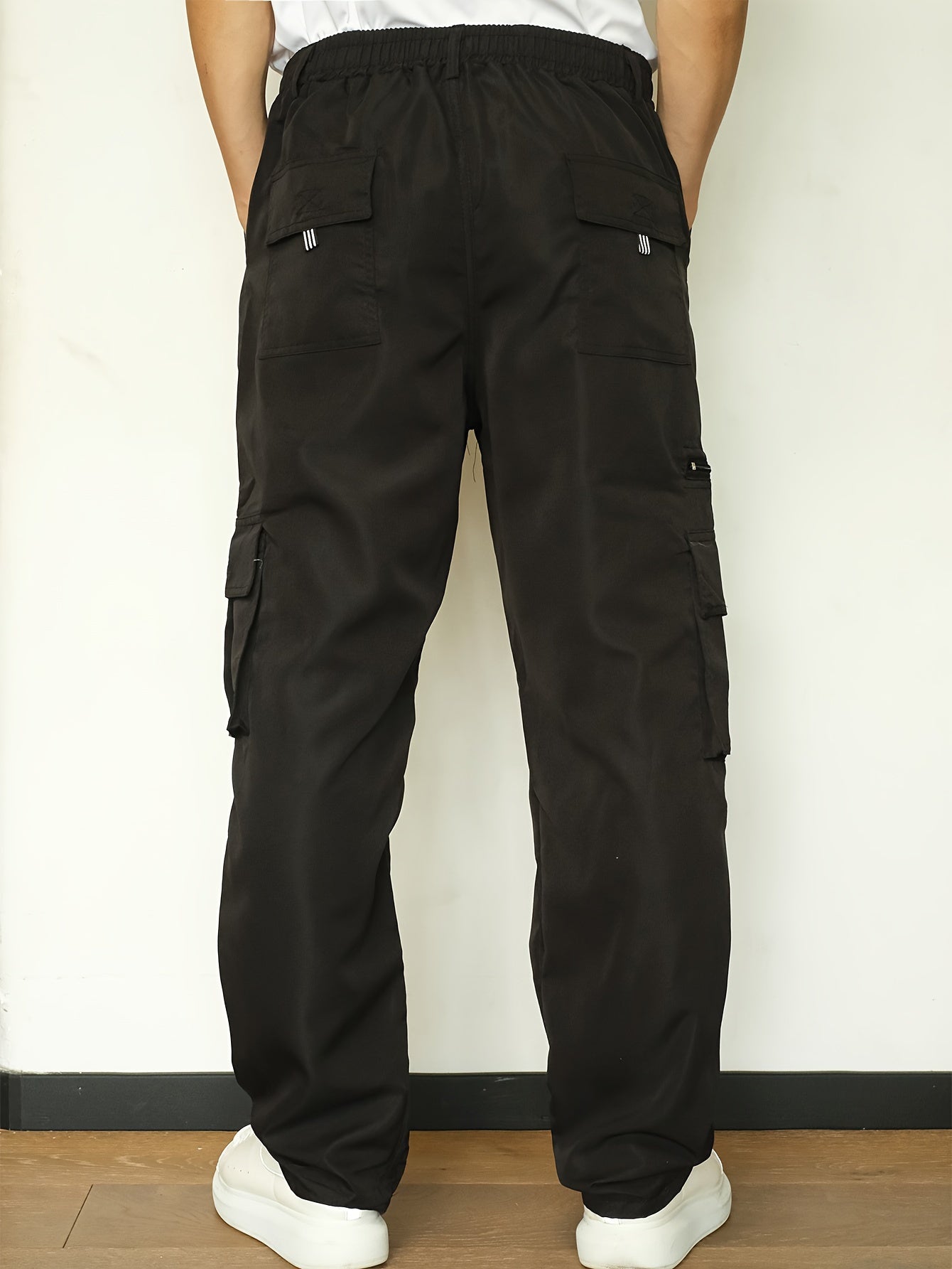 Oversized Cargo Pants for Big and Tall Men with Side Pockets Polyester Casual Spring Summer
