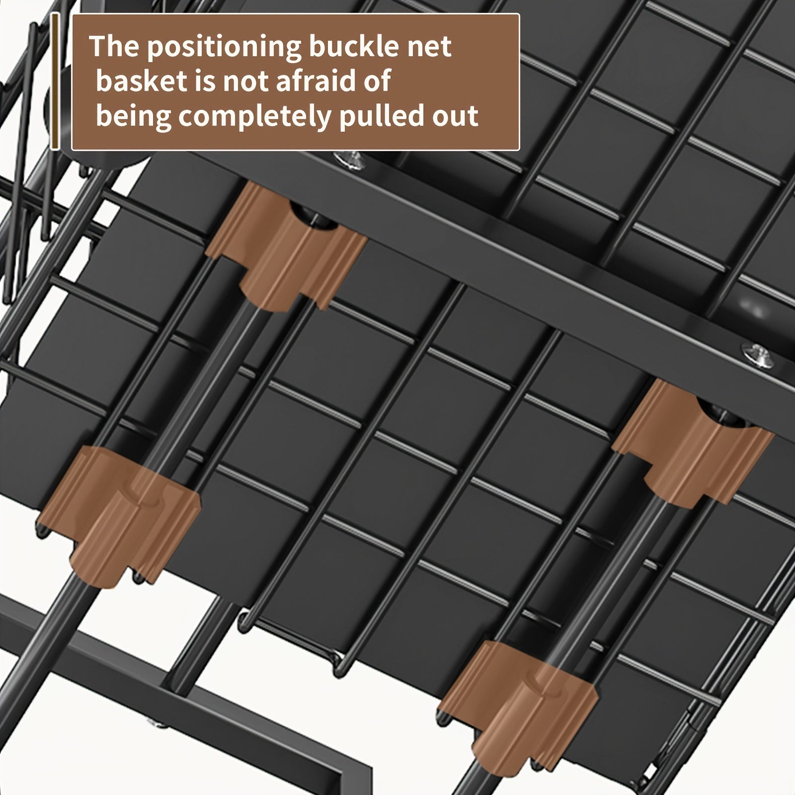 2-Tier Metal Wire Organizer for Kitchen and Bathroom with Suction Cups Carbon Steel