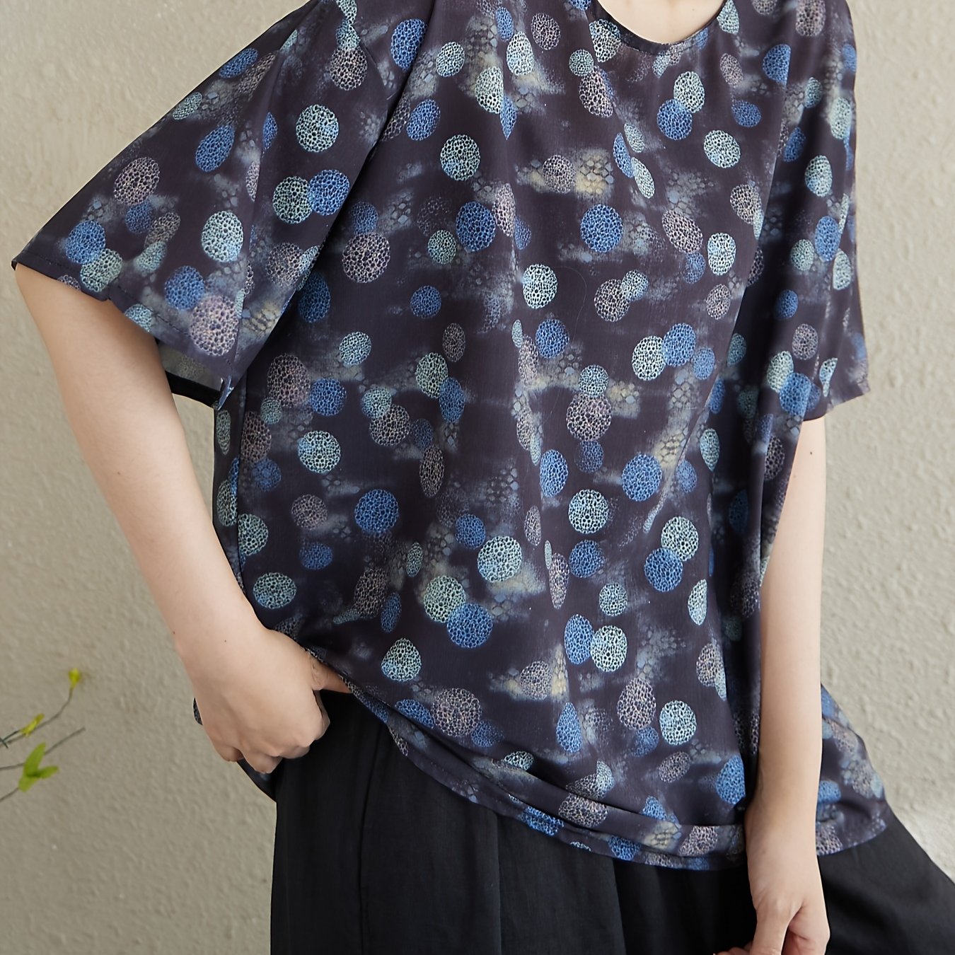 Women's Plus Size Short Sleeve T-Shirt Lightweight Polyester Vibrant Tribal Print