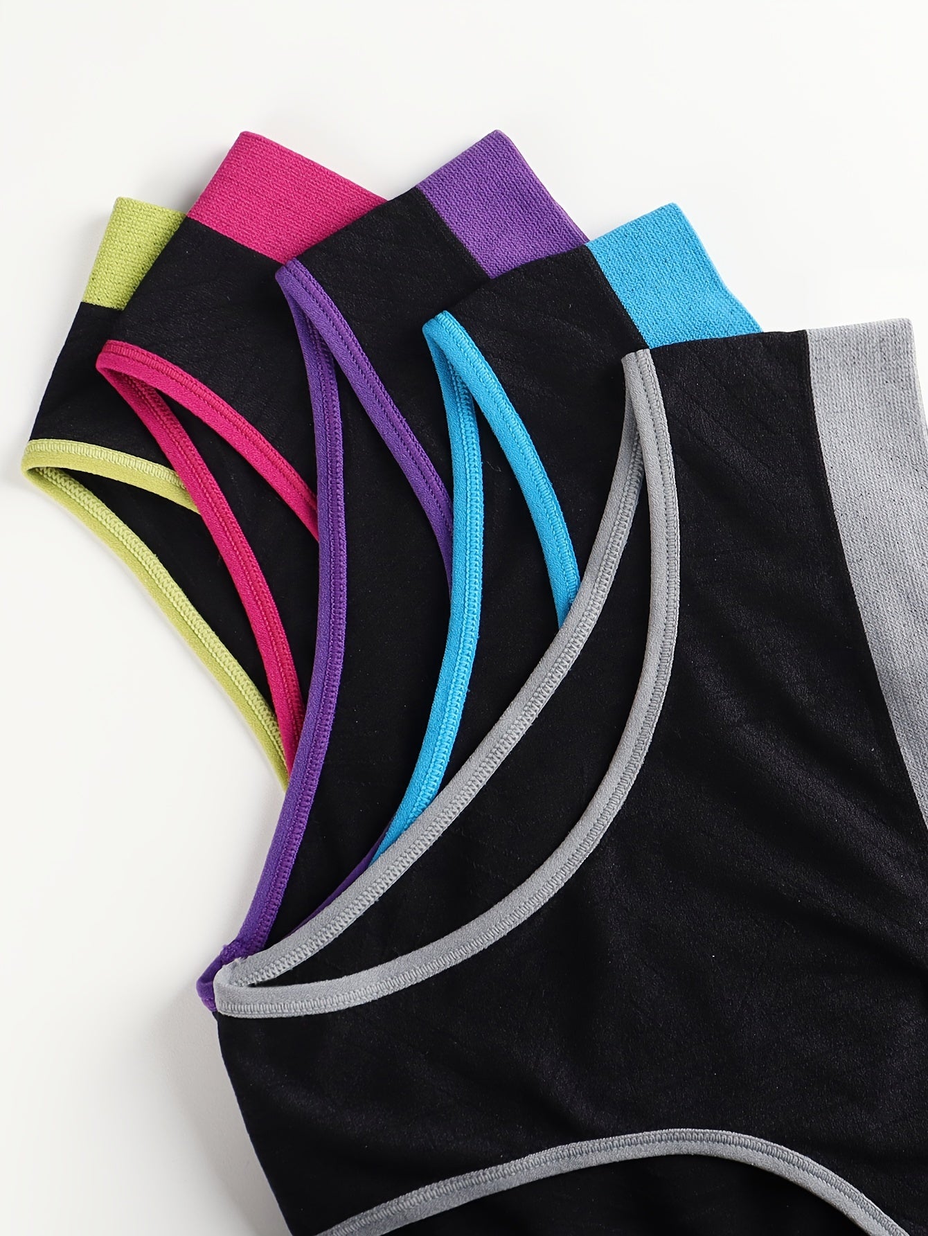 Women's Seamless Low Rise Briefs with Colorblock No Show Design Pack of 10