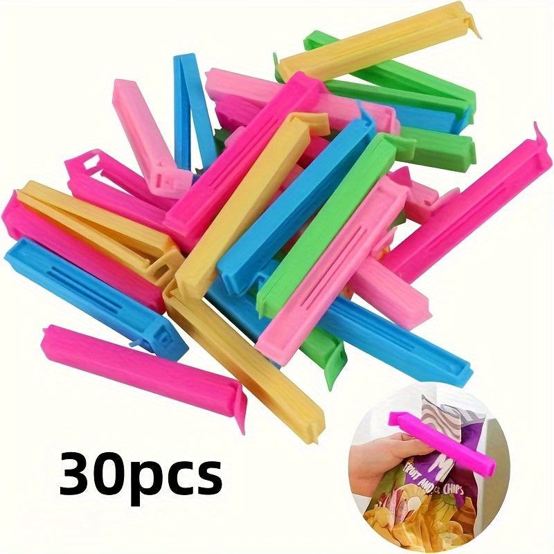Paquete de 10/20/30 clips de plástico para bolsas de comida, clips reutilizables de sellado para almacenamiento en la cocina