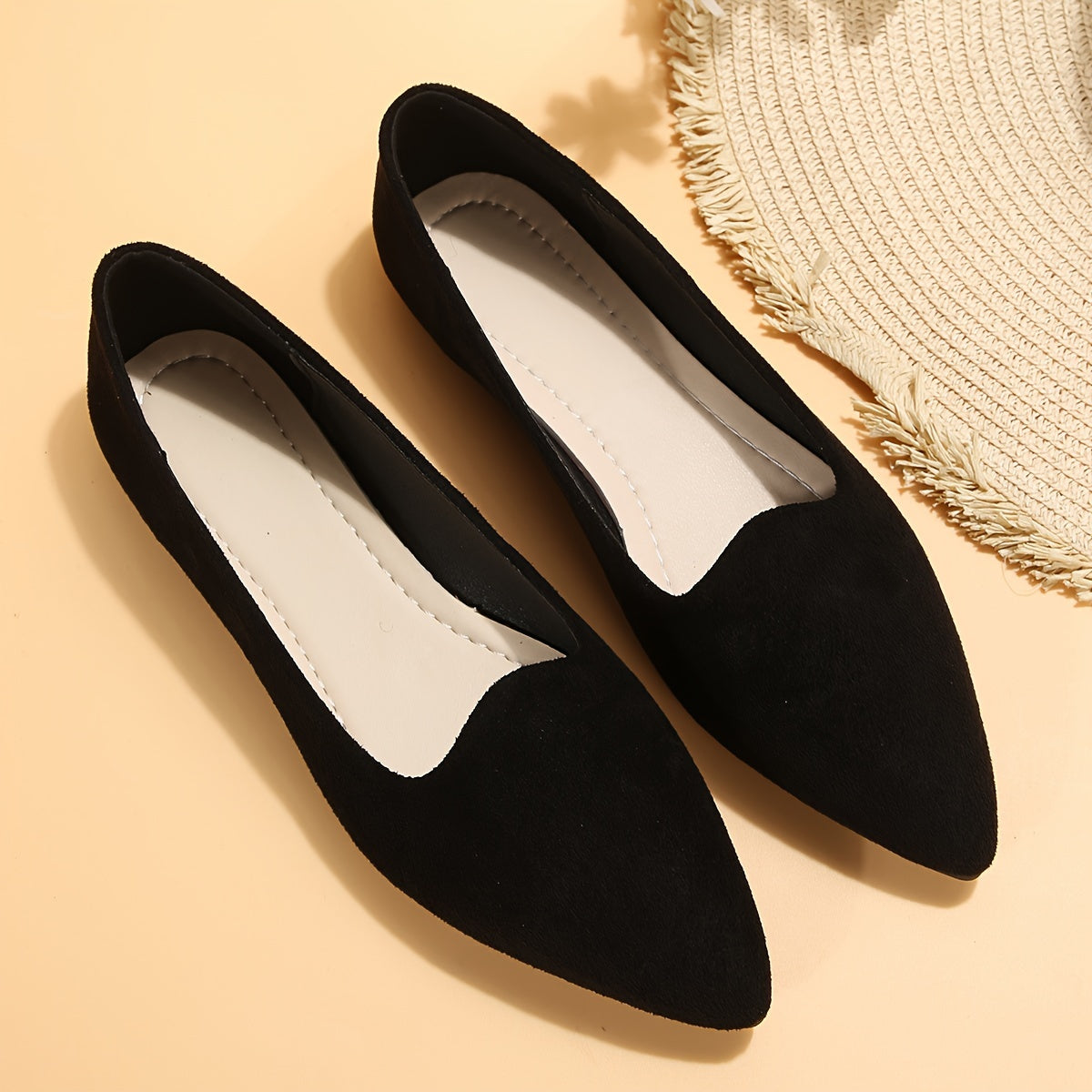 Women's Flat Shoes Pointed Toe Slip-On All-Season Comfortable Soft Bottom